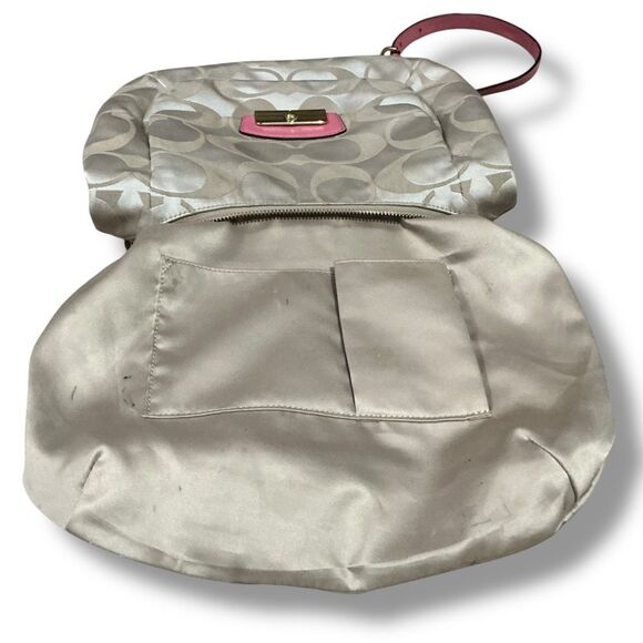 Coach Kristin Tan & Peach Signature Large Hobo Shoulder Bag - Picture 4 of 10